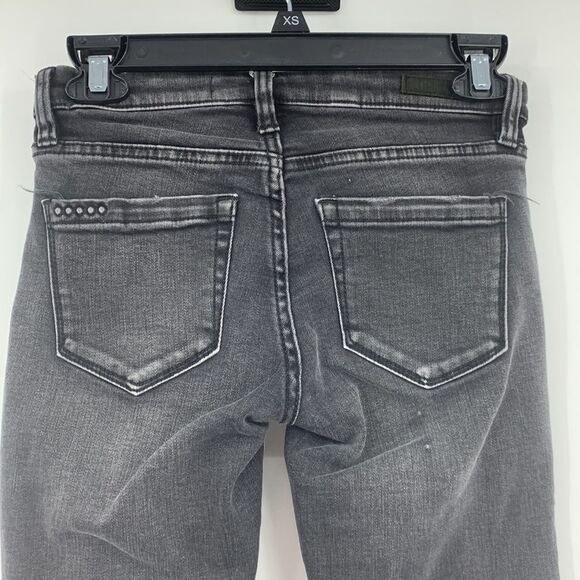 BlankNYC Skinny Black Raw Hem Jeans Sz‎ 24 - Picture 2 of 6